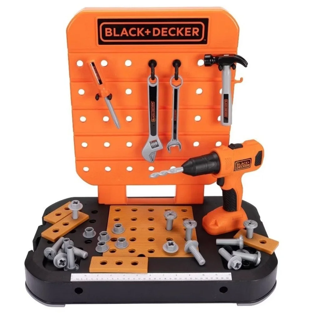 Black+Decker Junior‎ Tabletop Workbench 40-Piece Toy Tool Set with Power Drill